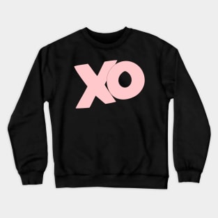 XO hugs and kisses cartoon text art in lite pink Crewneck Sweatshirt